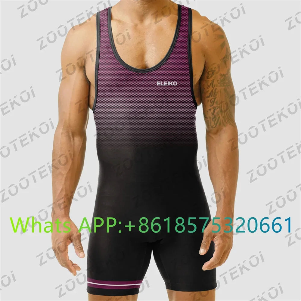 2024 Men Powerlift Suspenders Suit Wrestling Singlets Skinsuit Bodysuit Swimwear Gym Sport Fitness Clothing Run Speedsuit Tights