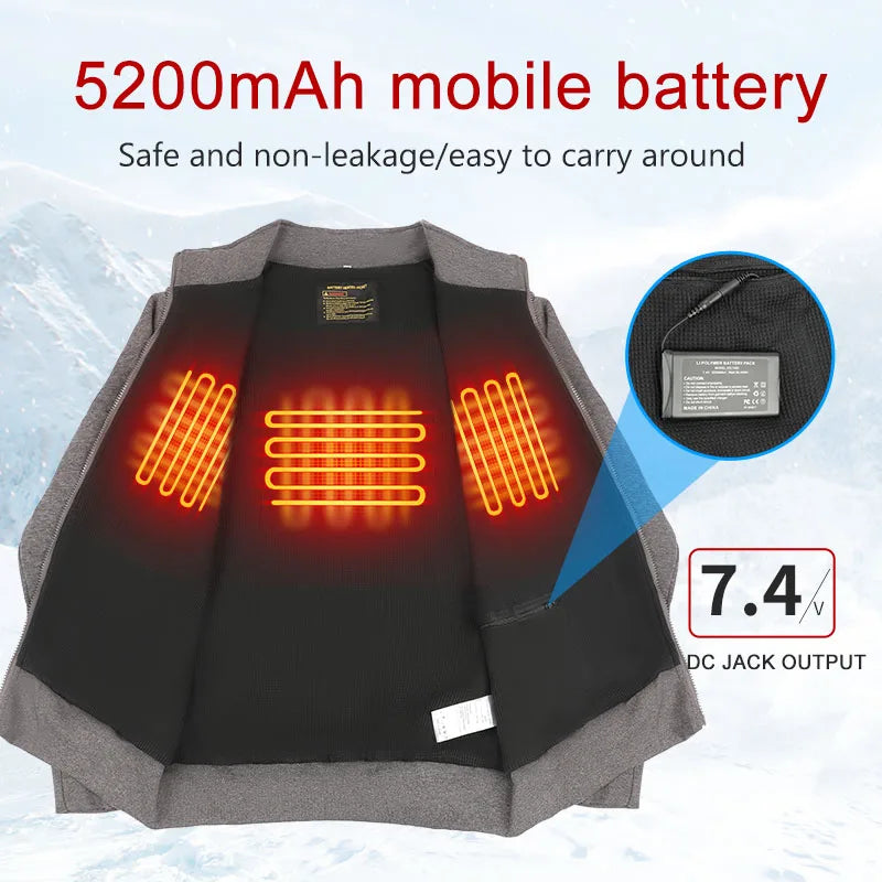 SAVIOR Heat Men Winter Warm Heated Clothes Charging Heat Jacket Outdoor Electric Heating Sweaters Hoodies Sportswear
