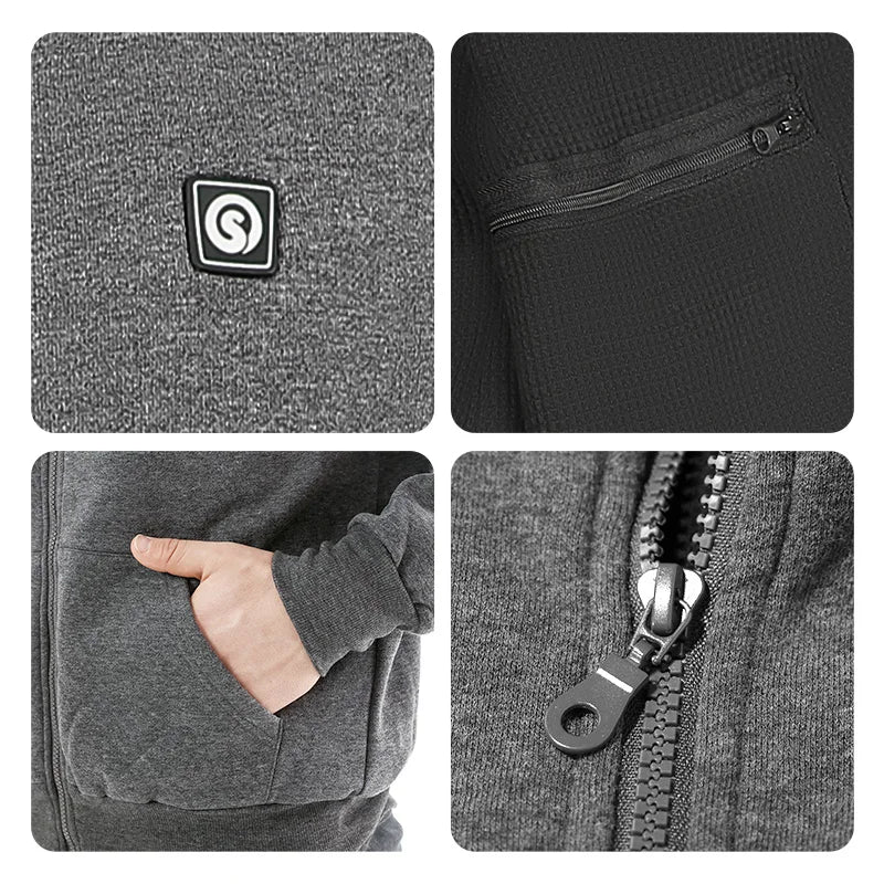 SAVIOR Heat Men Winter Warm Heated Clothes Charging Heat Jacket Outdoor Electric Heating Sweaters Hoodies Sportswear