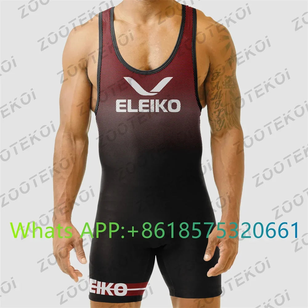 2024 Men Powerlift Suspenders Suit Wrestling Singlets Skinsuit Bodysuit Swimwear Gym Sport Fitness Clothing Run Speedsuit Tights