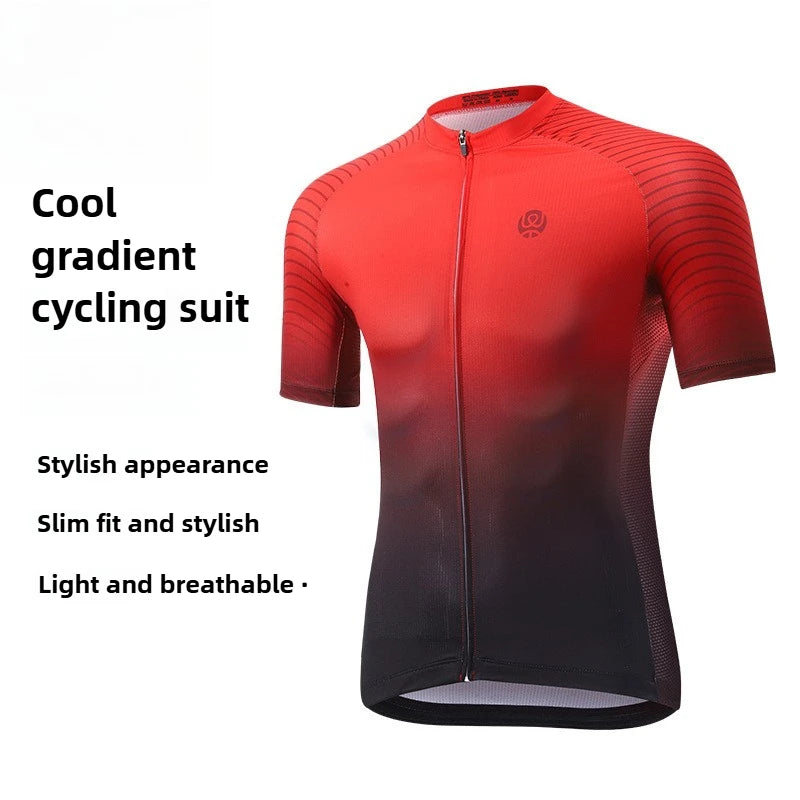 Gradual change cycling clothes men's cycling sportswear short-sleeved tops mountain road bike cycling equipment